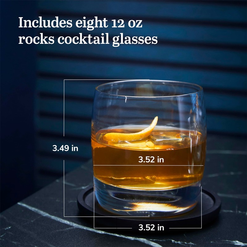 Libbey Signature Kentfield Rocks Cocktail Glasses, 12 ounce, Set of