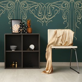 Reusable Plastic Wall Stencil // Art Nouveau Ornament #2 // Art Craft Mylar Template (17,7"x25,5")