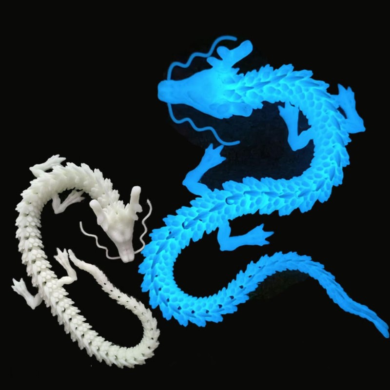 FOLANDO 3D Printed Dragon Glow,45cm Full Articulated Dragons Figure Flexible