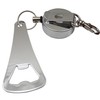 Praktischer Rollmatik/Schlüsselkette mit Flaschenöffner aus Metall in Silber