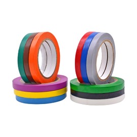 WOD VTC365 Rainbow Pack Vinyl Pinstriping Tape, 1/2 inch x 36 yds. (Pack of 12) for School Gym Marking Floor, Crafting, & Stripping Arcade1Up, Vehicles and More