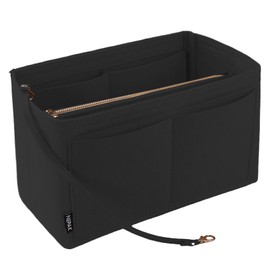 NEPAK Handbag Organiser, Felt Bag Organiser for Women, Handbag, Removable Zip Bag (Black, S)