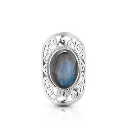 Koral Jewelry Labradorite Tribal Vintage Lace Ring 925 Sterling Silver Gipsy Boho Chic (9)