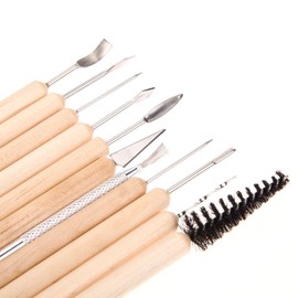 1 Sets of 11 Pcs Pottery Clay Sculpting Set Wax Carving Pottery Tools Shapers Polymer Modeling