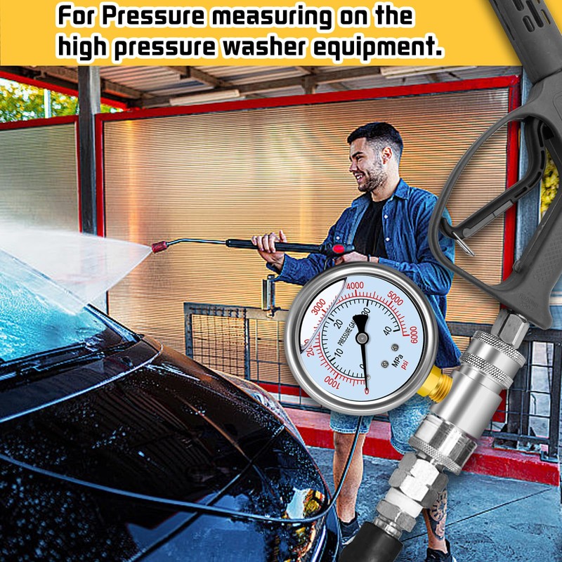 Boltigen Pressure Washer Gauge Kit, Pressure Gauge for Power Washer