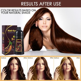 Instant Hair Shampoo Hair Colour Shampoo for Grey Hair, Natural Hair Colour Shampoo 3 in 1 for Men and Women, Long-Lasting Black Shampoo Colours (Dark Brown)