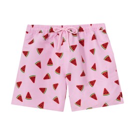 Pampling Men's Swimming Trunks with Original Motifs, Swimsuits with Side Pockets and Elastic Waist for Beach or Swimming Pool, 6 Sizes, Various Models, Red (watermelon), XL