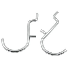 LifCratms 100Pcs Metal Pegboard J Hooks, 1/4" Pegboard Wall Display Assortment Peg Board Storage Hangers Accessories for Hanging Tools Jewelry Necklaces Keys