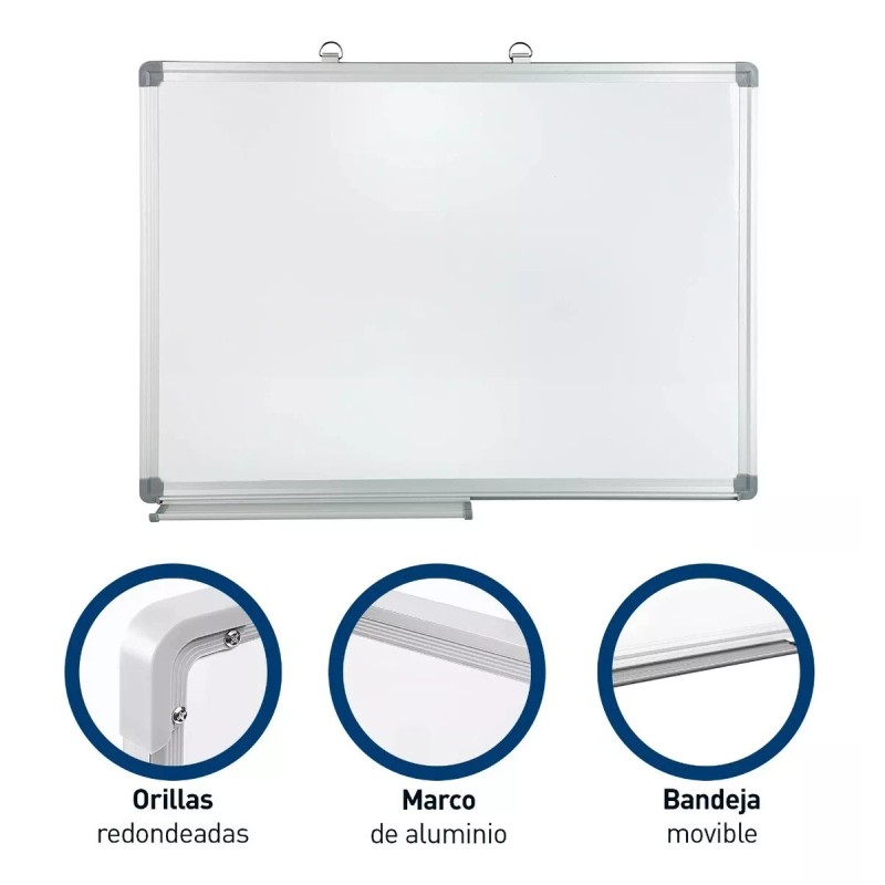 Bluelander Pizarron Blanco 90x60 Plumones Borrador Incluidos Doble Cara