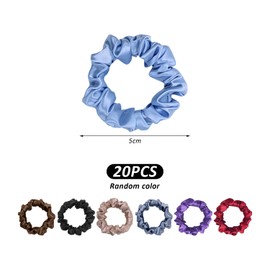 20 Pieces Of Multi-Color Satin Small Hair Ring, Simple And Fashionable, Women'S Stretch Rubber Band, Ponytail Fixture, Hairstyle Decoration.