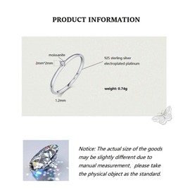 Bellitia Jewelry Round Brilliant Cut Solitaire Lab Created Diamond Moissanite Engagement Ring, 925 Sterling Silver/Gold Plated Solitaire Ring Promise Wedding Rings for Women, Moissanite