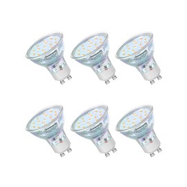 DEWENWILS GU10 Light Bulbs, Dimmable GU10 LED Bulb, 5W Equivalent 50W 2700K Soft Warm Light Bulbs, Replacement for Track Lighting, 120° Flood Beam for Kitchen, Range Hood, Living Room, Bedroom, 6 Pack