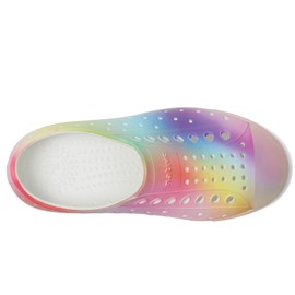 Native Shoes Kids Jefferson Print (Toddler) - Shoes for Kids - Flexible EVA Upper - Round Closed ToeShell White/Translucent/Rainbow Blur 9 Toddler M