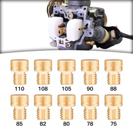 Keihin Main Jet Jetsetmoto Round & Small (5 x 6.7) Keihin Round/Small (PC20) 10 Size Set #75-#110 AF35/FNO/AC13/AC13 for Motorcycles Keihin PC φ20 Carburetor with Storage Case