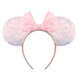 AQOKKA Mouse Ears Headbands with Bow Minnie Ears Cosplay Costume Hair Accessories for Women Girls Birthday Party Decoration