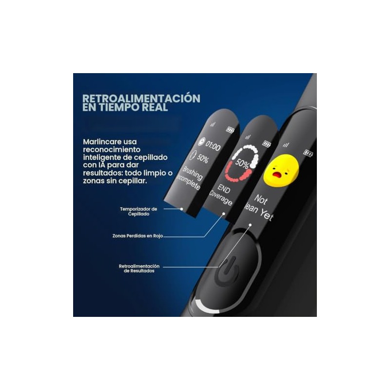 Cepillo de dientes eléctrico con sensor de presión, negro