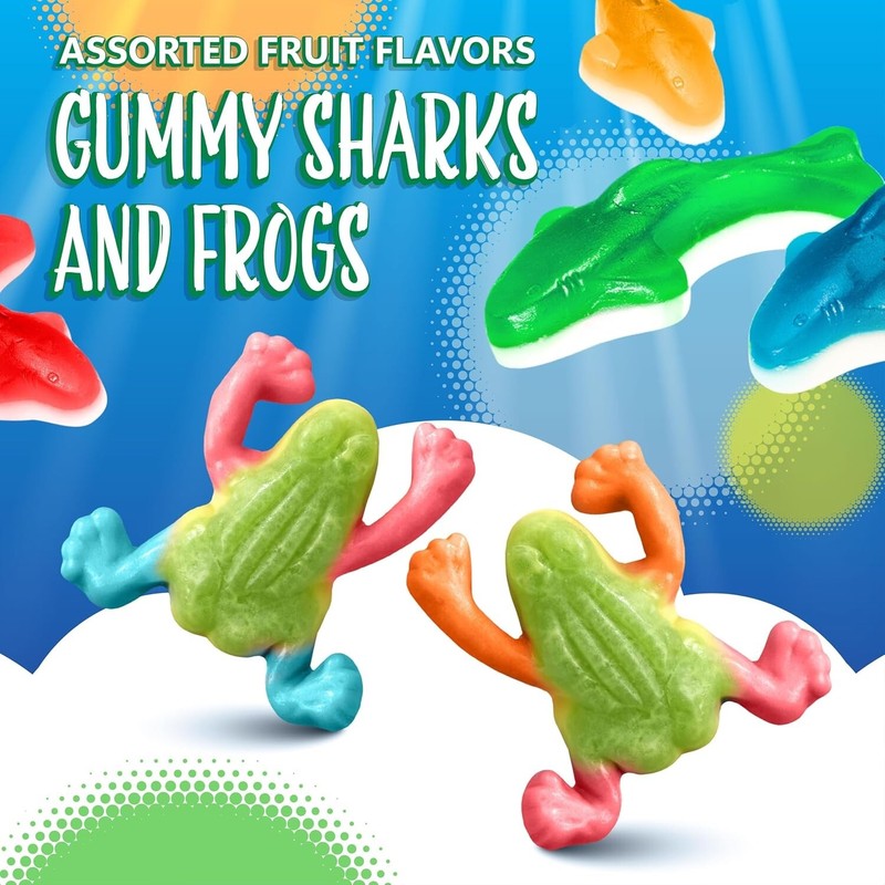 Sunny Island Gummy Sharks and Rainforest Frogs Candy Mix |