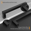 Amerdeco 10 Pack Matte Black Cabinet Pulls 3.75 Inch(96mm) Hole