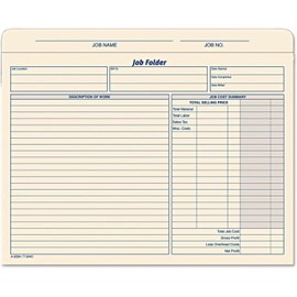 Tops 2 X Job Folder File Jackets, 11.75 x 9.5 Inches, Manila, 20-Pack (TOP3440)