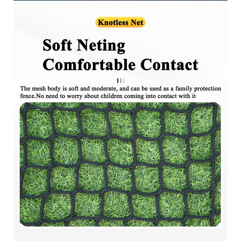Black Safety Rope Net for Kids, Exterior Guardrail Net for