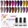 JODSONE 12 Bottles Gel Nail Polish Set with Base Coat
