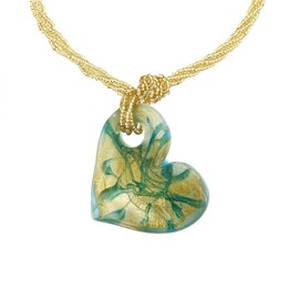 Venetiaurum - Halskette mit Herzanhänger aus Original-Muranoglas und 925er-Silber - Schmuck “Made in Italy” zertifiziert