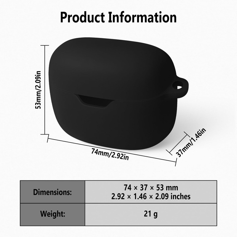 Geiomoo Silicone Case for JBL Tune Beam, Protective Cover with