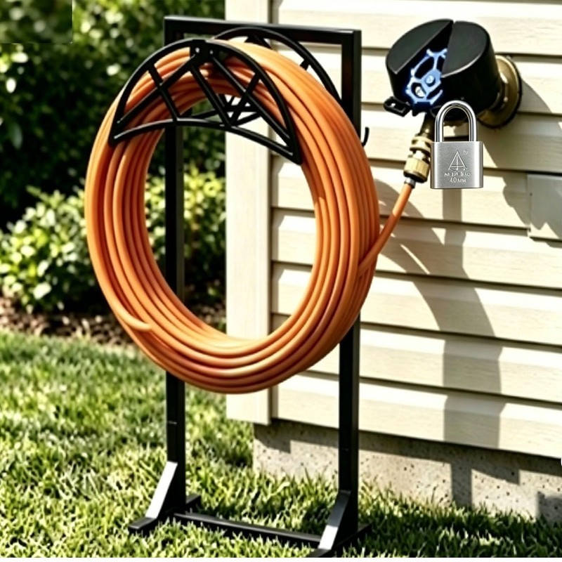 Outdoor Faucet Lock, Anti-Theft Faucet Lock (with Padlock), Suitable for