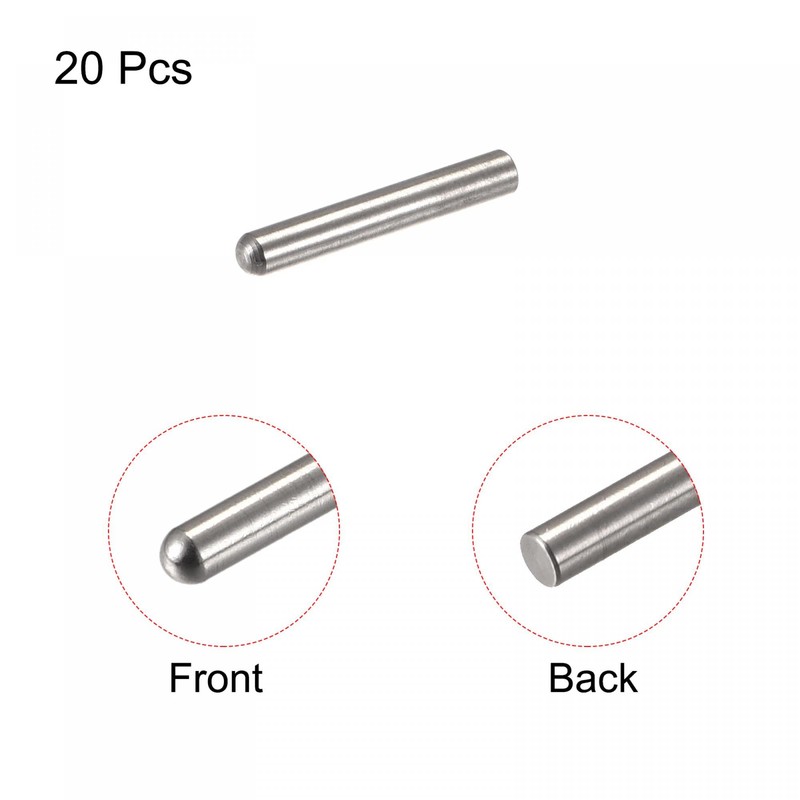 sourcing map 4x12mm Dowel Pins, 20pcs 304 Stainless Steel Round