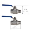 JIVTO 3/4" BSP Male to Female Stainless Steel Ball Valve