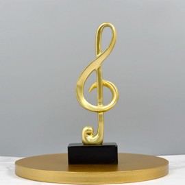 Bakiauli Musical Notes Statues, Small Musical Notes Decorative Desk Ornaments Modern Sculpture Decoration for Piano Shop Bedroom Living Room