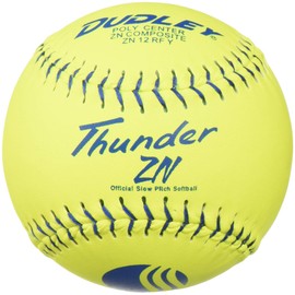 DUDLEY 12" USSSA Thunder ZN Slowpitch Classic M Stamp Softball - 12 pack