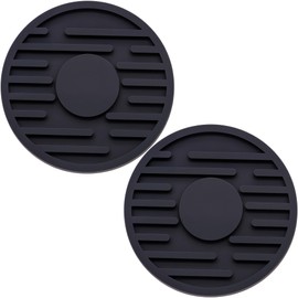 MEAJOO 2-Piece Car Cup Holder Insert – 2.75 Inch Non-Slip Drink Coaster, Universal Fit for Auto Cup Holders – Perfect for Coffee, Soda & Water Bottles (Black)