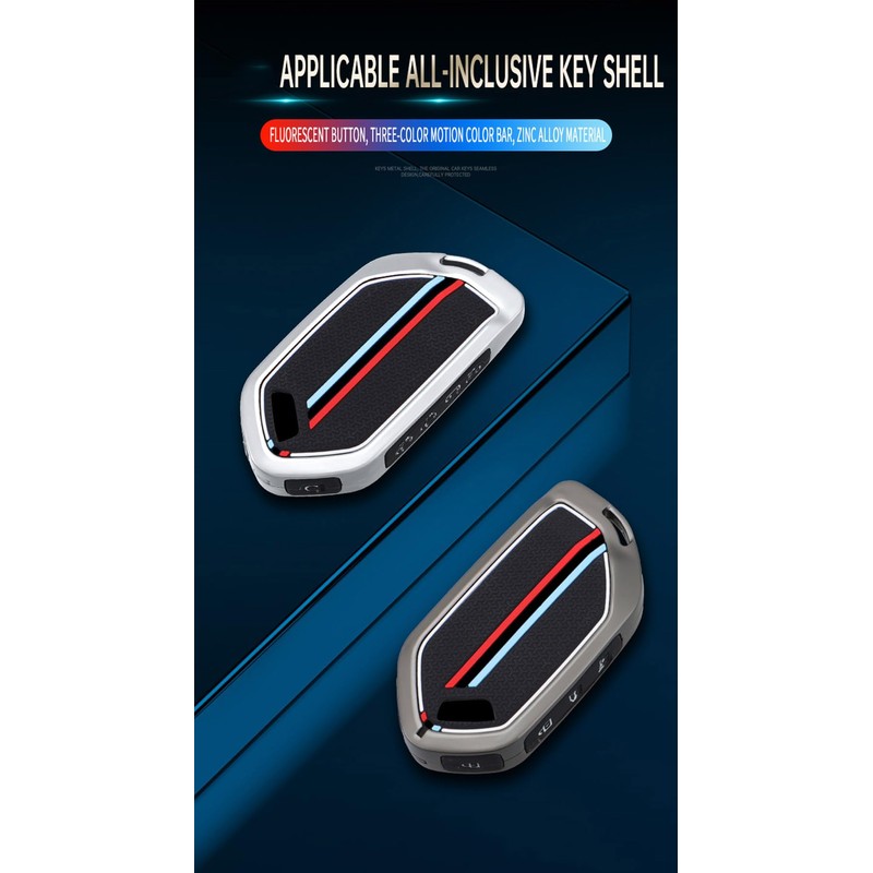 TECART 9 Button Zinc Alloy Key Fob Cover Fit For