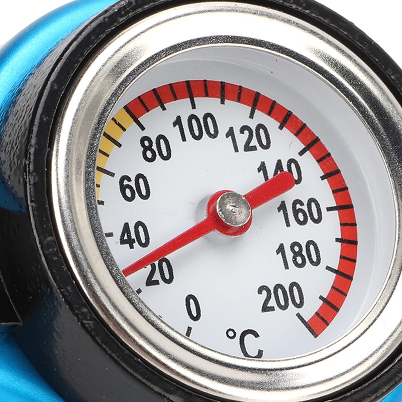 Aluminum Alloy Radiator Cap Temperature Gauge Leakproof Universal Car (Little
