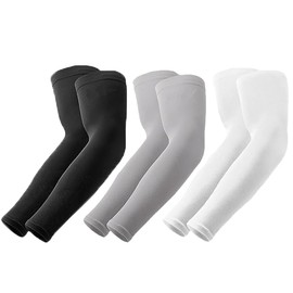 PEOAVRU Cooling UV Protection Sleeves, 3 Pairs Arm Sleeves, Arm Sleeves, Sleeves with UV Sun Protection, for Women, Men, Youth, for Women, Men, Cycling, Golf, Cycling, Multicoloured, multicoloured