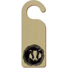 'Badger in a Den ' 200mm x 72mm Door Hanger/Sign (DH00045871)