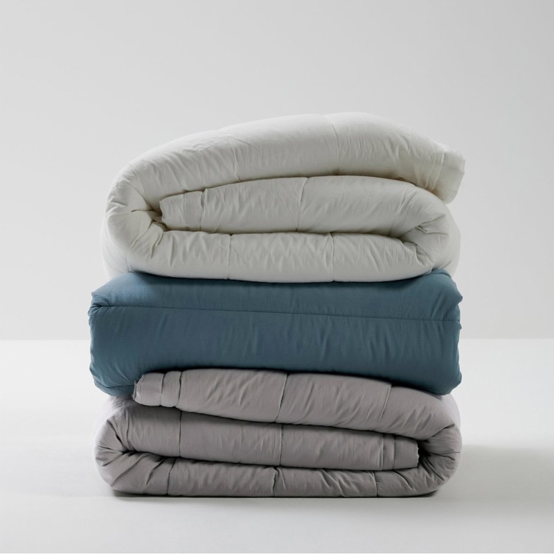 jaju [JAJU] Cotton Washed Pigment Quilted Blanket_SS_Teal Blue