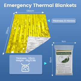 Milifox Mantas Térmicas de Mylar de Emergencia 6PCS, Manta Térmica Reflectante de Supervivencia para, Supervivencia, Primeros Auxilios, Aire Libre, Senderismo, Camping