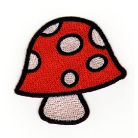 Mushroom Orange Toadstool Patch for Iron-On or Sew-On Iron-On Clothes Embroidered Iron-On Patch Applique Patch Size 6.0 x 5.5 cm