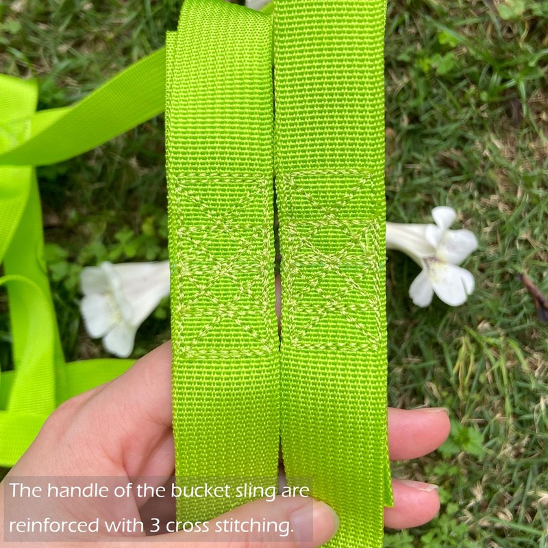 Bucket Sling Lifting for 5 Gallon Bucket Green，Multifunctional Handling Sling，Webbing