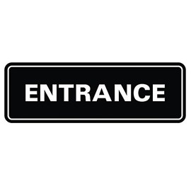 Standard Entrance Door/Wall Sign - Black - Large