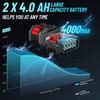 Seesii Cordless Impact Wrench 1/2 inch, High Torque 479 Ft-lbs(650Nm)