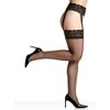 Berkshire womens Lace Garter With Stockings 4909 Pantyhose, Black, 2X