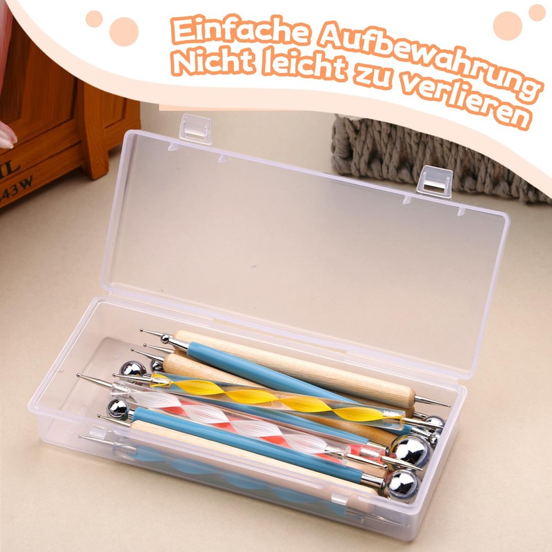 Bamru 14-Piece Dotting Tools Ball Pens with Box, Pen Dotting