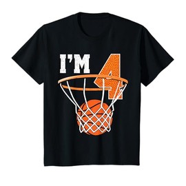 Kids 4th Birthday Shirt Boy Basketball Kids Four Year Old T-Shirt
