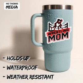 Wrestling Mom Sticker 4 Inch 2-Pack - Waterproof Vinyl Decal for Laptop Water Bottle Car Tumbler - Durable Funny Aesthetic Long-Lasting Stickers for Adults ID45039