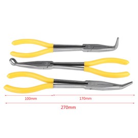 11 Inch Extra Long Nose Pliers 45/90 Degree Bent Nose O-Shape Tip Plier Craft Repairing Hand Tool Set (45° Bend)