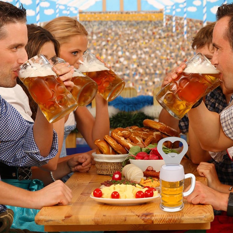 LONZIKP 3er Pack Lustig Magnet-Flaschenöffner Bierglas mit Kühlschrankmagnet
