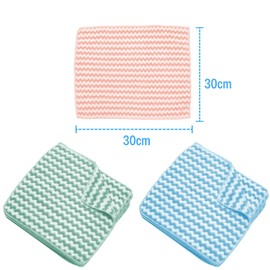 ZXCHOME Pack of 3 Kitchen Cleaning Cloths, Microfibre Cleaning Cloths, Ultra Absorbent, Reusable Cloths, Universal Cleaning Cloths for Kitchen, Bathroom, Car, 30 x 30 cm (Multi-Colour)